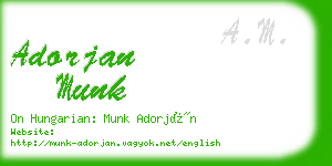 adorjan munk business card
